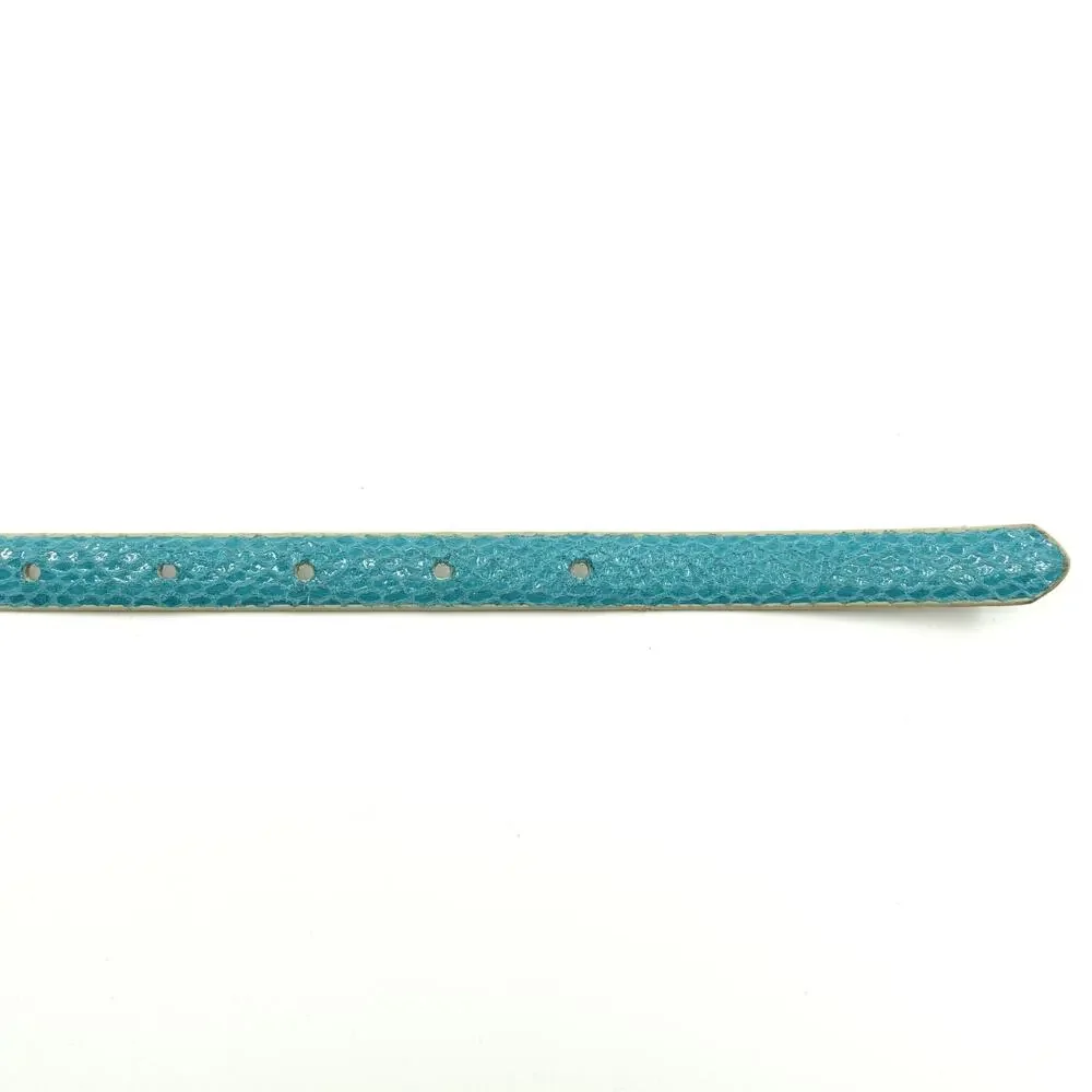 Vintage Reversible Faux Snake Belt with Alternating Turquoise Blue & SilverSides